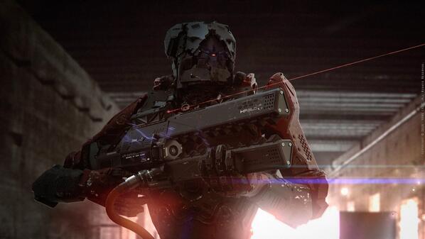 無人機bot Twitterissa ミリタリーロボット Military Robot Vang Ckinationalityなるフランスで活動しているアーティストによるイラスト 未来的な携帯兵器を手に持ったロボットが光を背にして佇んでいる 設定上のスペックは不明 T Co Siz7bvjpm9