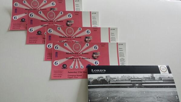 Looking forward to my first visit to <a href="/HomeOfCricket/">Lord's Cricket Ground</a> with <a href="/SelwoodJon/">Jon Selwood</a> and friends <a href="/EssexCricket/">Essex Cricket</a>