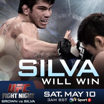 It's #UFCFightNight tonight!! RT if you think <a href="/ErickSilvaMMA/">Erick “A Fierce Tiger” Silva</a> will win! Watch on BT Sport 1 tonight!