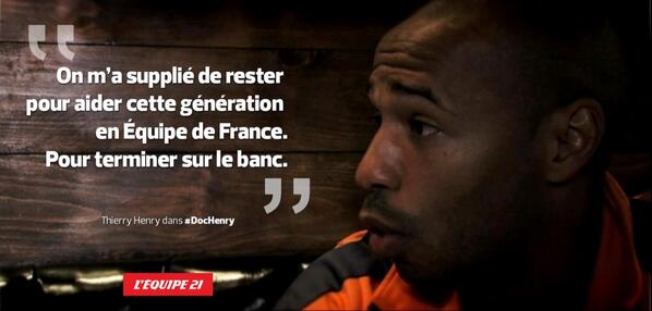 lachainelequipe's tweet photo. Lundi 20h50, Grand Doc sur Thierry Henry, meilleur buteur des Bleus, parfois oublié sous l'ère Domenech. #DocHenry http://t.co/tIBj5FjpNy