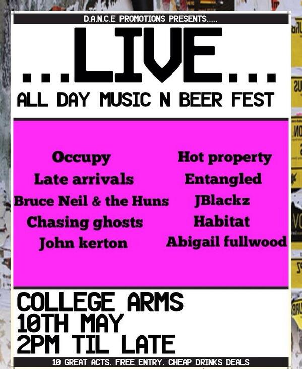 hpmusic's tweet photo. We will be performing at the College Arms from 9.30-10.30, so we hope you all come down and let loose mayneee!! http://t.co/LWytOqg6oM