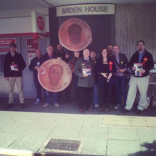 jessphillips's tweet photo. #LibDemLetDown team campaigning in Acocks Green with @LiamByrneMP @politicalhackuk @andemullinex @RachelSeabright http://t.co/m6tkvYewsJ