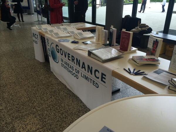 SFB700's tweet photo. Unser Stand und die Posteraufstellung auf der #lndw2014 im Henry-Ford-Bau sind eröffnet. Podium um 8 /cc @FU_Berlin http://t.co/Ksgnp4IbX7