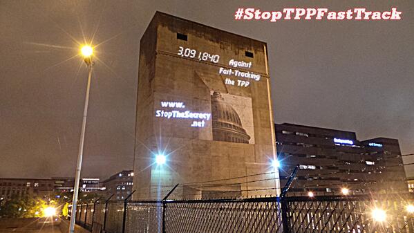 backboneprog's tweet photo. #StopTPPFastTrack Light Show, Washington, DC via http://t.co/Xx15ESw18H Sign the petition | http://t.co/29I6QdrllI