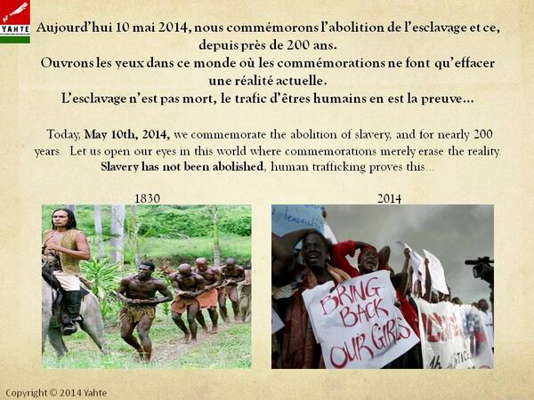 OrgYahte's tweet image. 10 Mai - Journée officielle de commémoration de la traite, de l'esclavage et de leurs abolitions
