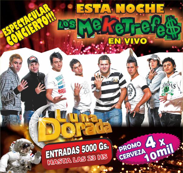 LunaDorada10's tweet photo. Esta noche revienta @LunaDorada10 con los @moumeketrefe @ORGrodriguez @rrodriguezjr @pionerodj @fidelguion http://t.co/kwIcwUwTwk