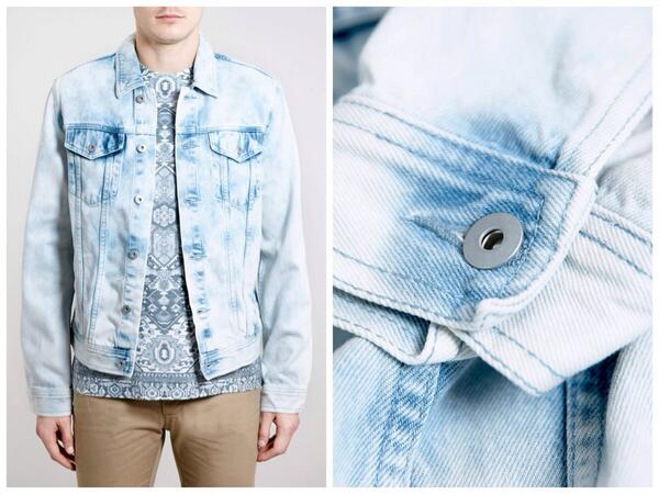 TopmanRU's tweet photo. Самым актуальным вариантом на каждый день весной становится "вареный" выбеленный деним. Куртка 3 199 руб. http://t.co/e5vWmxMI81