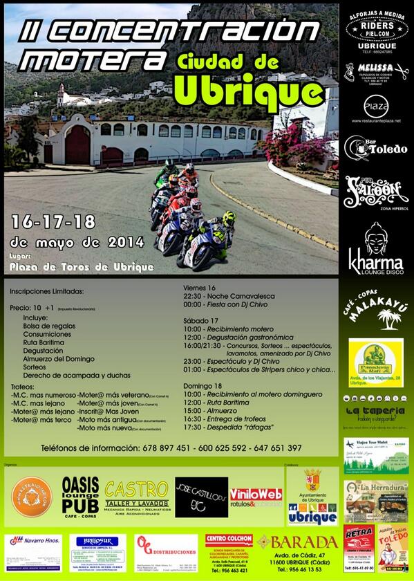 retrasound's tweet photo. Comenzamos la cuenta atrás 2 concentración motera #ubrique @reciodm @JOSECASTILLO_DJ http://t.co/4YDvN1M6sM