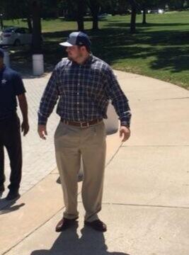DWCook's tweet image. Why is he wearing my dad’s clothes? #Cowboys  RT  @toddarcher: Zack Martin has arrived at Valley Ranch. #DALpick