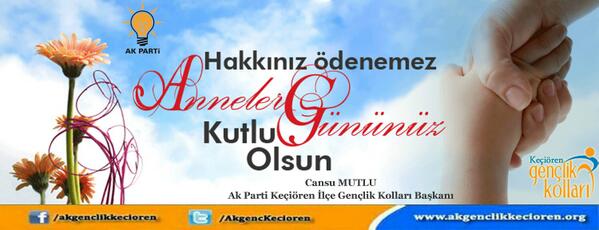 Tüm Annelerimizin ANNELER GÜNÜ
Kutlu Olsun. 
<a href="/ak_kecioren/">AK PARTİ KEÇİÖREN</a> @YamurBlent  @AKkcrnKadinK <a href="/CananBaranizgi/">Canan Baran İzgi</a>