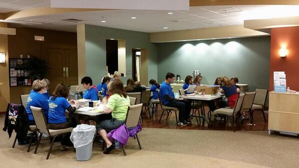 gracechapel's tweet image. Making cards of encouragement for seniors in assisted living for #springserve