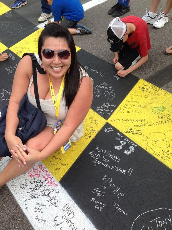 keeyoung279's tweet image. My first #NASCAR race!! Got to sign the #startfinishline! Let's go #20 @mattkenseth   &amp;amp; @JoeGibbsRacing