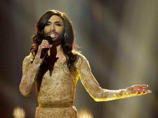 BBCOne's tweet photo. It was a close shave in the voting sense, but Conchita has won #Eurovision for Austria! Congratulations! http://t.co/aQlIibwmNd