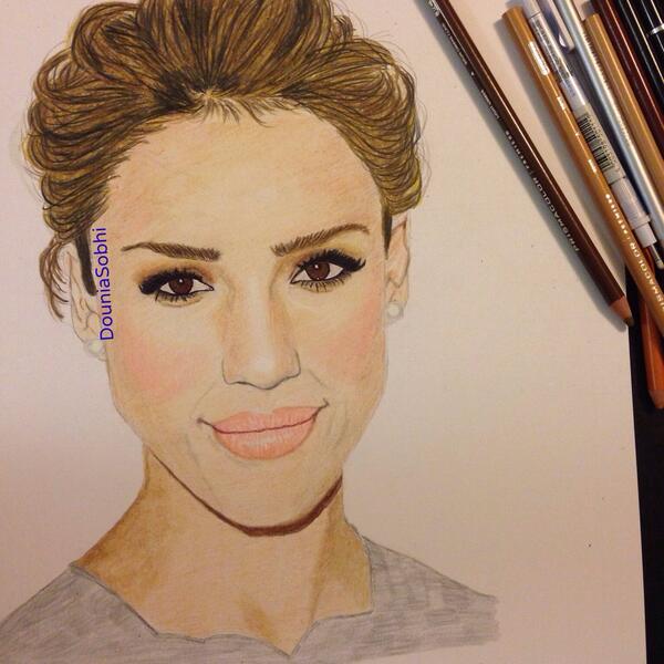 DSobrane's tweet photo. My drawing of @jessicaalba #jessicaalba http://t.co/ZS0qDt2ajn