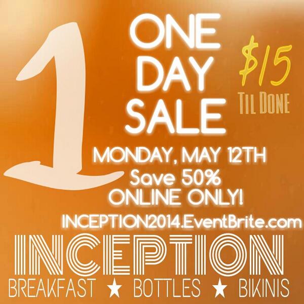 DaFireYouth's tweet photo. Get Ready for the One Day INCEPTION Ticket SALE!
This Monday May 12th
$15. Online Only http://t.co/Tb48rRYDqO http://t.co/dkybUlS1XJ