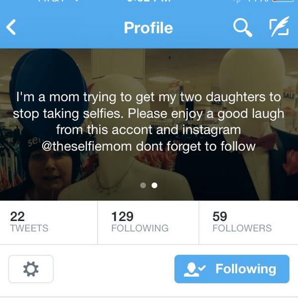 SelfieMom's tweet photo. “@madisynwendly: If anyone wants a good laugh please follow @SelfieMom http://t.co/qZyQBEsvvz”😂😂😂