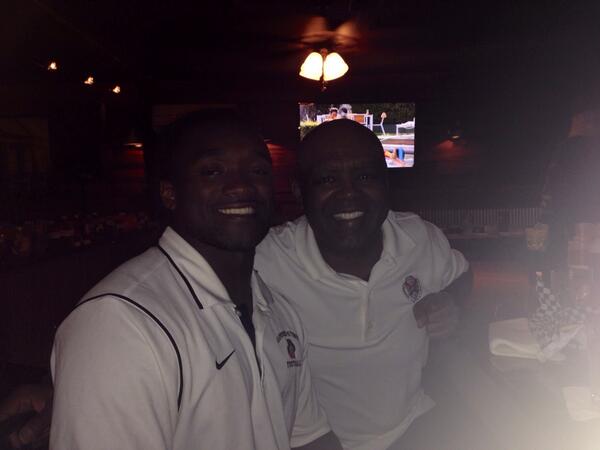 HSCalumni's tweet image. Great #hscgrad weekend. David Coe '14 at the fishin pig with his dad.