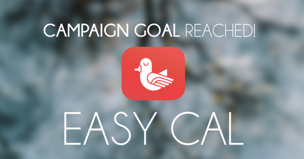 EasyCalApp's tweet photo. #EasyCal is now completely funded! Thank you all for contributing! A big thank you to @megafounder_go for their help! http://t.co/c2VCGl7K11