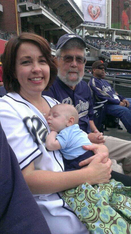 christietime's tweet photo. @sdpadres Baby's first Padres game!! 6 weeks! http://t.co/Eb7up8fIIX