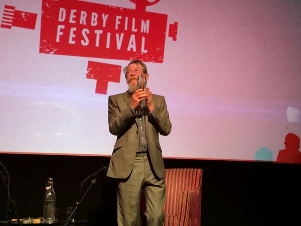 .<a href="/WithJohnHurt/">John Hurt</a> accepting his Hero Of Cinema award last night. He'll be back to introduce Plague Dogs today at 11am.