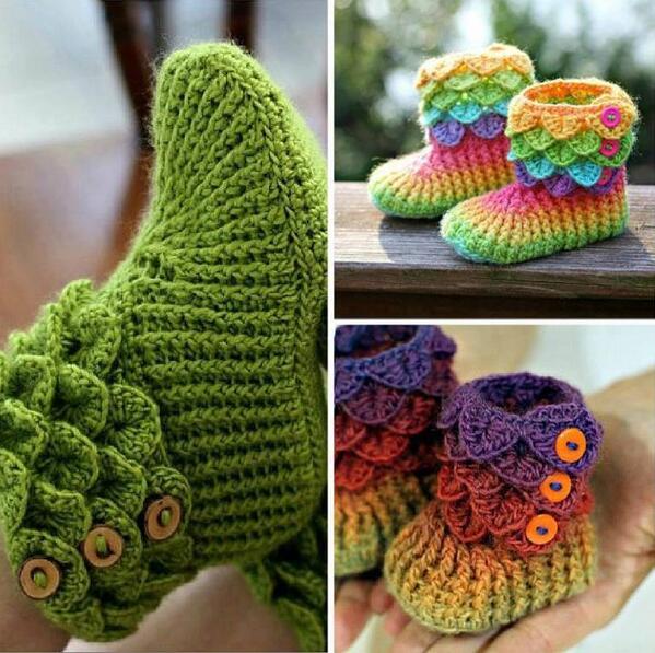 TweetsDIY's tweet image. Crocodile Stitch Booties