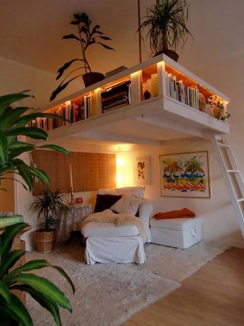 TweetsDIY's tweet image. so cozy. but maybe without the plants teetering on the edge.