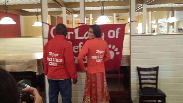 OLRSchool's tweet photo. Coaches Bobby and Erika in their new OLR gear http://t.co/a4JceOYC39