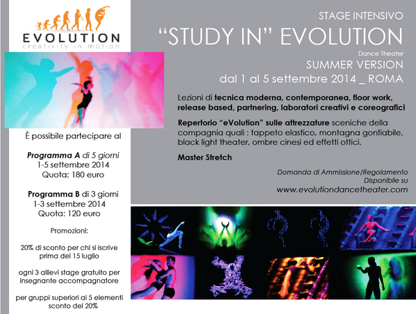 eVolution_D_T's tweet photo. 1-5 settembre 2014 Roma #stage #danza #arte #creatività http://t.co/MS8MIJxbCY http://t.co/6spdUAigJY