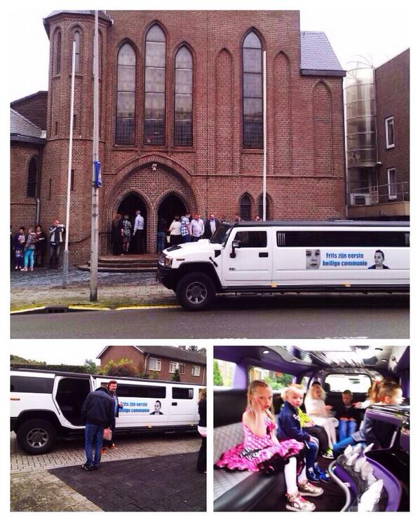 Vandaag een schitterende communie in Coevorden. De Hummer H2 Limousine is speciaal bestickerd voor deze klant.