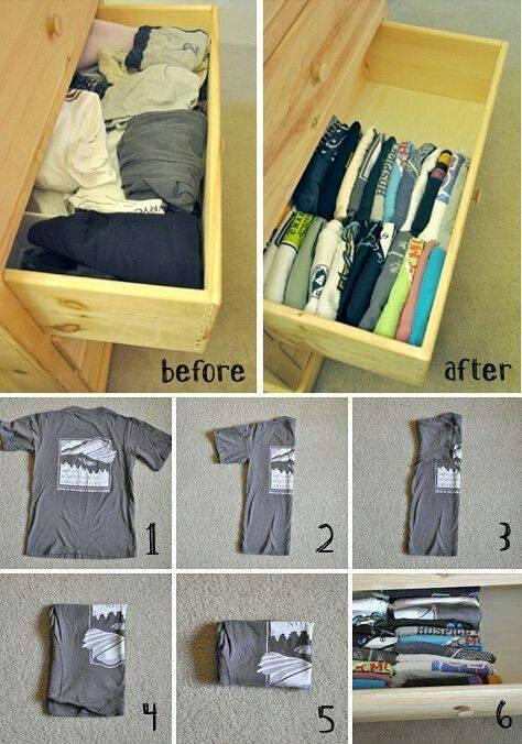 home_decorr's tweet photo. Here's a great tip on drawer organization for shirts to save space and be more organized! http://t.co/K4aU9mLIVe