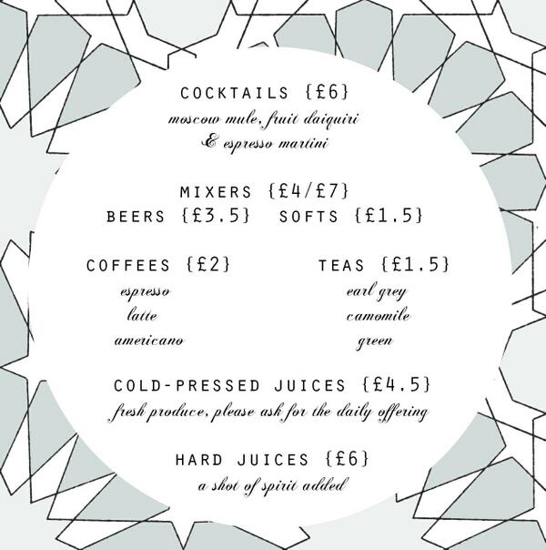 Serving cold-pressed juices for the first time, as well as cocktails, coffees, teas and the usual beer selection.