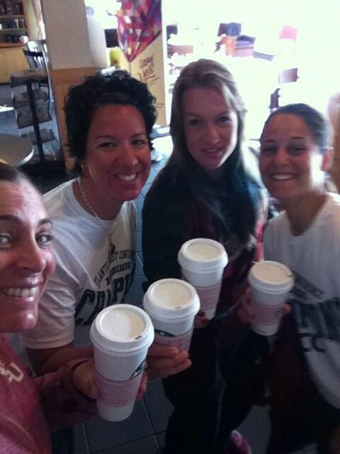 A morning championship coffee with the girls!!! So lucky to have such an amazing support staff!!