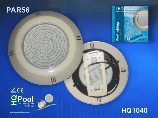 We introduce now our wall-mounted lamp, par56 easy to mount against the wall of the pool.