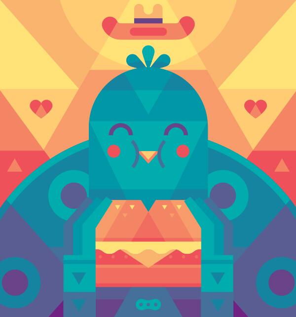 AdobeDesign's tweet image. Use the Shape Builder tool and Outline Stroke to create a geometric bird. Try it out: bit.ly/1sBIDD9