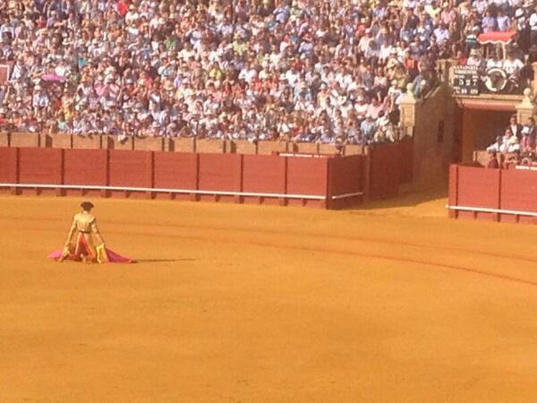 lolarobador's tweet photo. FORTÍSIMO DORADO DEL ALBERO, Padilla grana y oro, abanicos, danza de rojo violáceo y amarillo al ondear del capote... http://t.co/gxT1F5F0WU