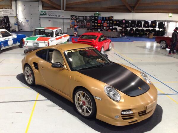 automatrixoy's tweet photo. We wrapped 997 Turbo S with brushed gold and black! http://t.co/sVFHEnq2rH