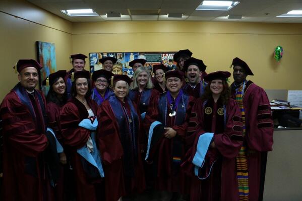 LoyolaMarymount's tweet photo. Congrats to the entire class! RT @LMUDoctoral: @lmusoe doctoral students getting ready to commence #lmu14 #graduation http://t.co/lIW9I9Vg3m