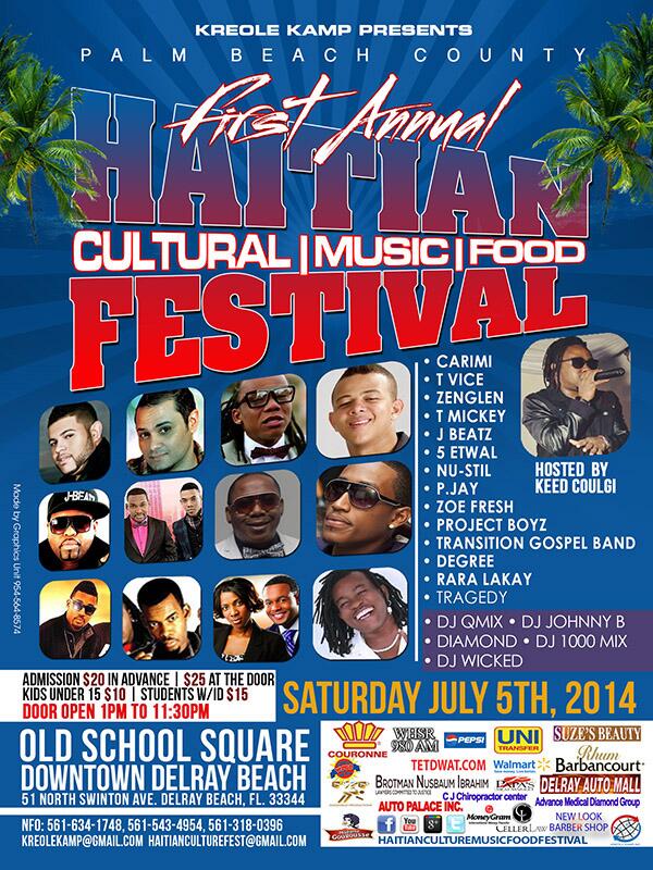 HAITIANFEST's tweet photo. @VICE2K THE HAITIAN CULTURAL MUSIC FOOD FESTIVAL SAT. JULY 5th DWONTOWN DELRAY BEACH, FLORIDA http://t.co/qq8rjEnAVr