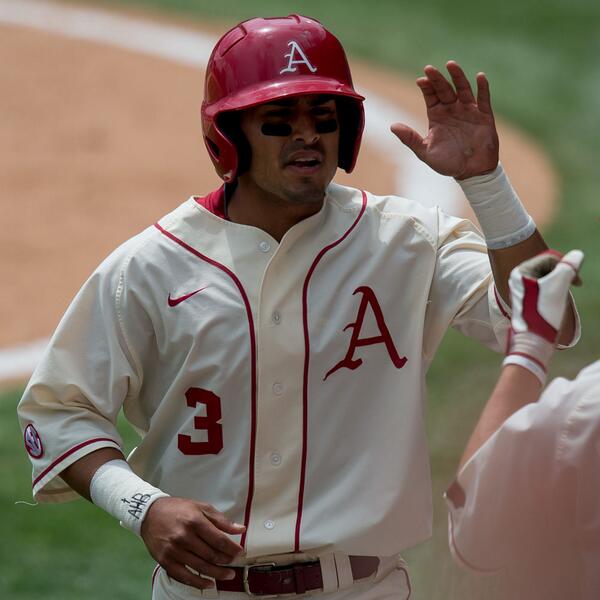 arkansas baseball jersey cream