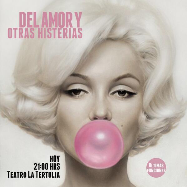 inversateatral's tweet photo. HOY NO TE PIERDAS UNA MEGAFUNCION DE #DelAmoryOtrasHisterias
21:00 Hrs - Teatro La Tertulia. ¡Localidades agotadas! http://t.co/h1n7TOTPmt
