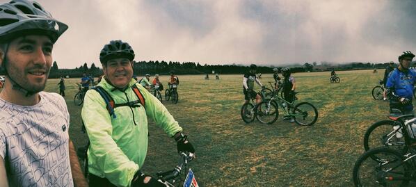 jmhinde's tweet photo. @Karkloofmtb here's my pre-race #selfie with my father-in-law @colinimaher. Was such a great race! #mtb #Exercise http://t.co/DNaVBCRfvu