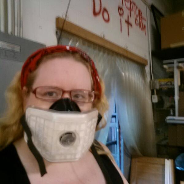 BadgesPony's tweet photo. Painting wood today! http://t.co/9Xp0j8D3hP