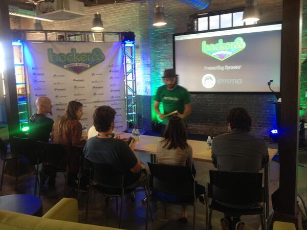 tsclausing's tweet photo. Judging hats on! #hackeroo @emmaemail @Hackerooio http://t.co/xeOFM8JCc1