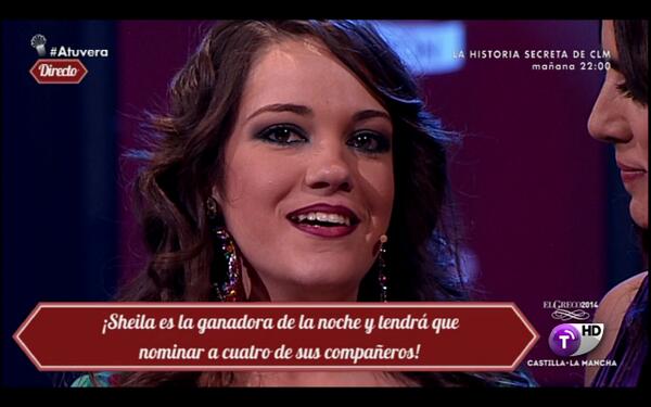 sheilaatuvera's tweet photo. Favorita y ganadora de la 12ª gala de #atuvera, enhorabuena y muchas gracias a tod@s por votar por @sheilaatuvera !!! http://t.co/E8Xr7JKuG0