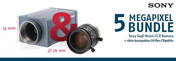 NEU: 5-Megapixel-Bundle zum Aktionspreis: Sony GigE Vision CCD-Kamera XCG-5005 + 5-MP-Objektiv tinyurl.com/ng37bv7