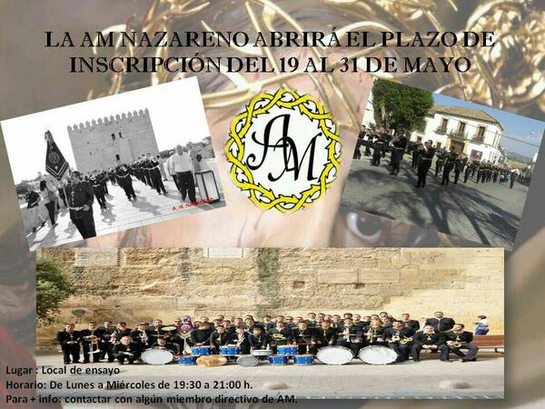 A todos aquellos que quieran formar parte de nuestra AM,os esperamos hoy a partir de las 19:30 en el local de ensayo.