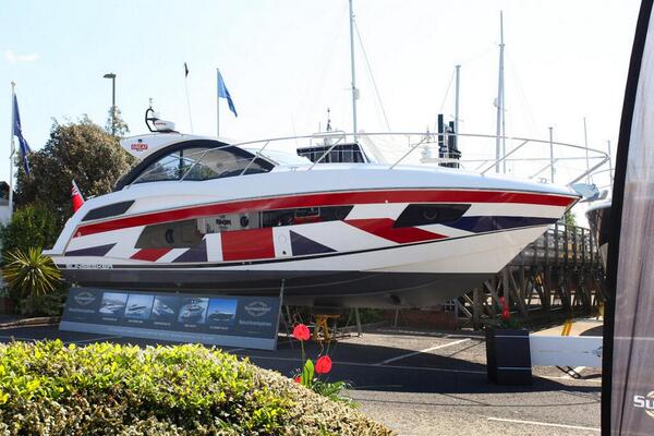 parkstonebay's tweet photo. Did you miss the Portofino 40 at #BMYS14? Come see her at Parkstone Bay 30th May - 1st June with @Sunseekerpoole http://t.co/CK6EcLklj9