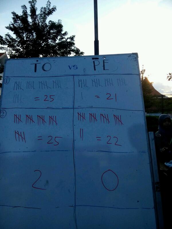DN28PPNS's tweet image. Hasil akhir pertandingan volley TO vs PE. Selamat, TO! #UnityforRevolution