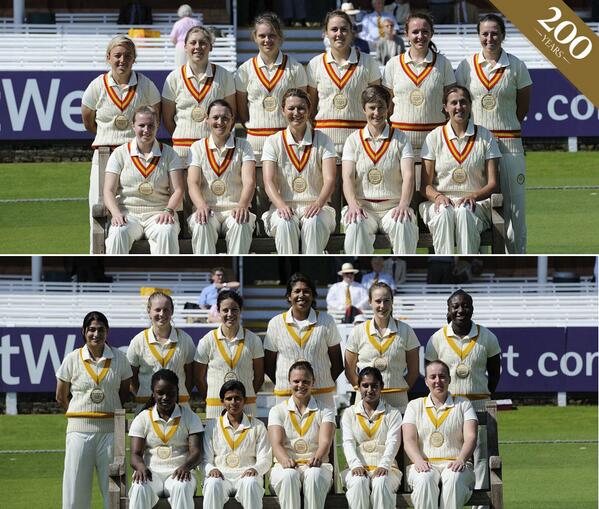 HomeOfCricket's tweet photo. Say cheese! The MCC and RoW teams posing for their pre-match team photos: #Lords200 #MCCvROW http://t.co/zkugbuee5t