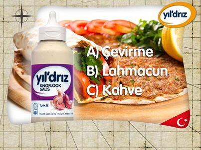 Turkse pizza is heerlijk met Yil'driz knoflooksaus. Hoe heet het gerecht in het Turks? #turksepizza #knoflooksaus